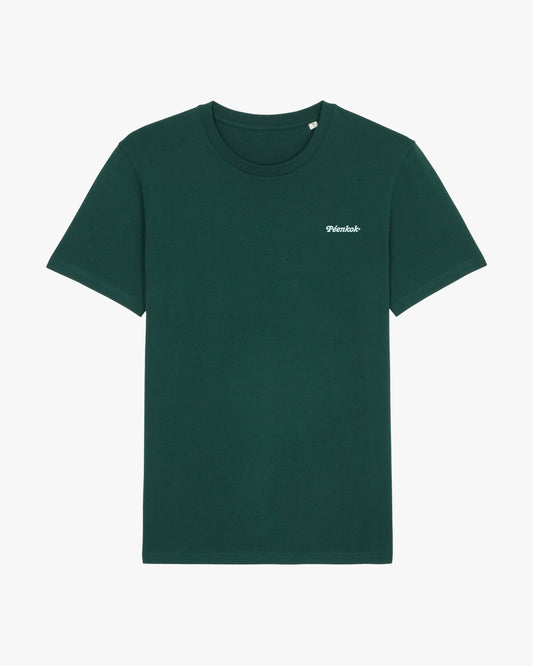 PÉENKOK' | GREEN ORGANIC COTTON SUSTAINABLE FASHION TEE REGULAR FIT PÉENKOK’ IN WHITE PRINTED ON THE FRONT
