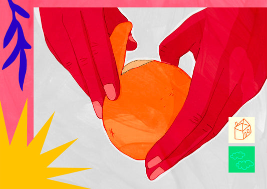 A tangerine in the sun