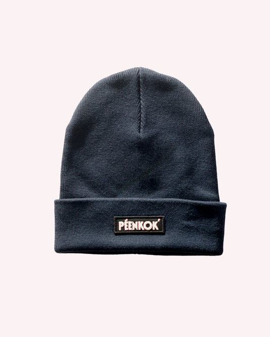 BEANIE DE ALGODÓN ORGANIC CERTIFIED® CON PARCHE TEJIDO VERDE PETROLEO