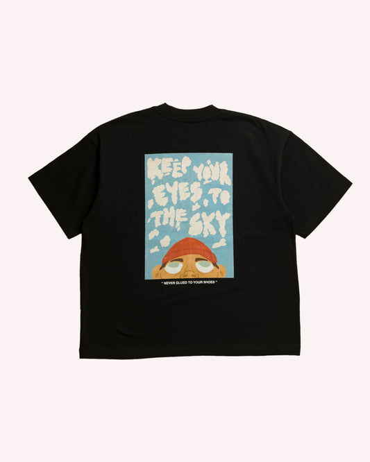 EYES TO THE SKY BOXY TEE BLACK