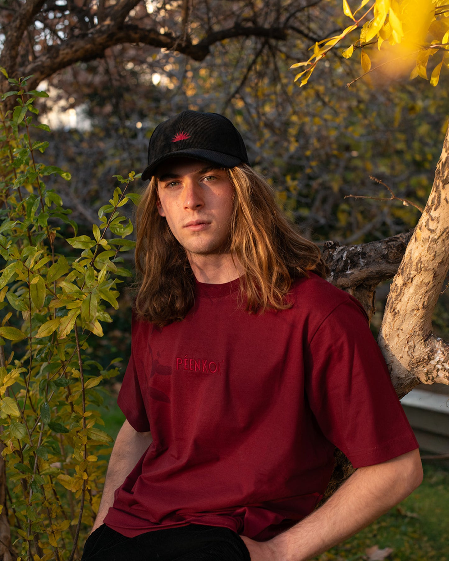 ORGANIC TEE BURGUNDY