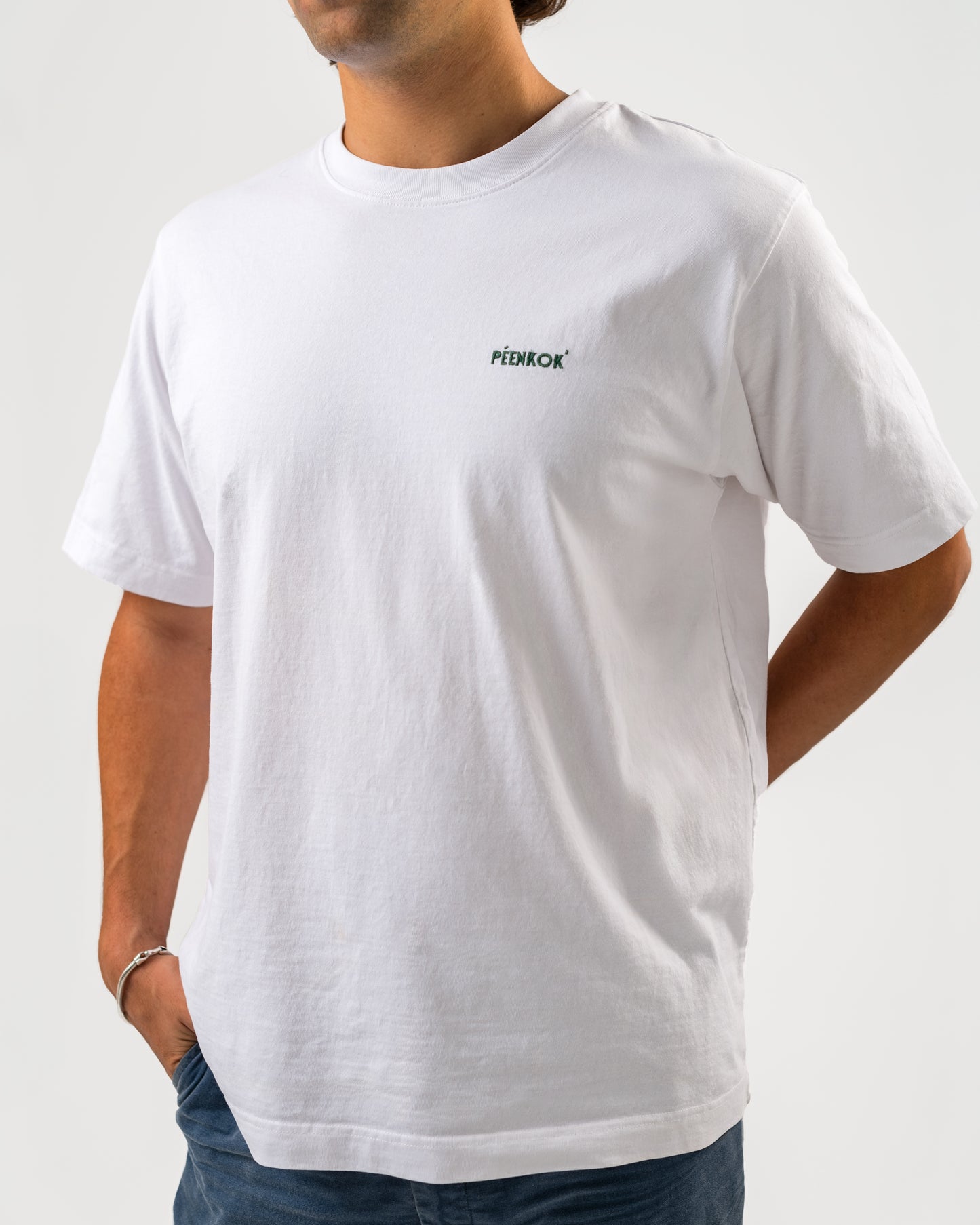 EMBROIDERED ORGANIC COTTON WHITE T-SHIRT