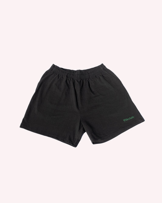 EMBORIDERED ORGANIC COTTON BLACK SHORT