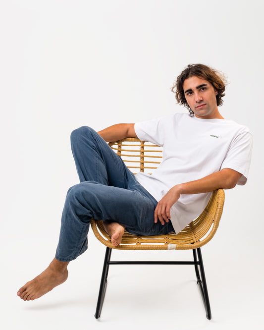 EMBROIDERED ORGANIC COTTON WHITE T-SHIRT